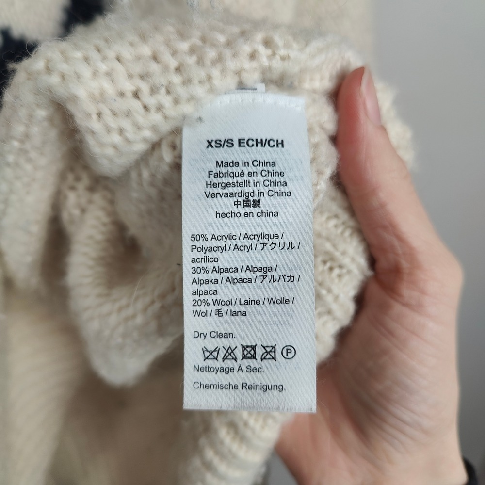J Crew Half-Zip Turtleneck Sweater Womens XS S Fair Isle Knit Cream Alpaca Blend - Picture 10 of 12